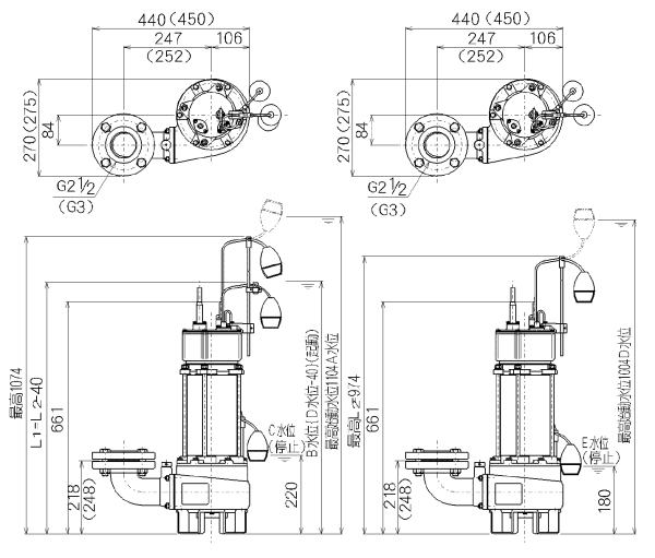 エレポン 水中ポンプ SFDII-12L-50Hz (SFDII-12L-5) (200V/50Hz) 汚物用 直送品 エレポン 水中ポンプ SFDII-12L-60Hz (SFDII-12L-6) (200V